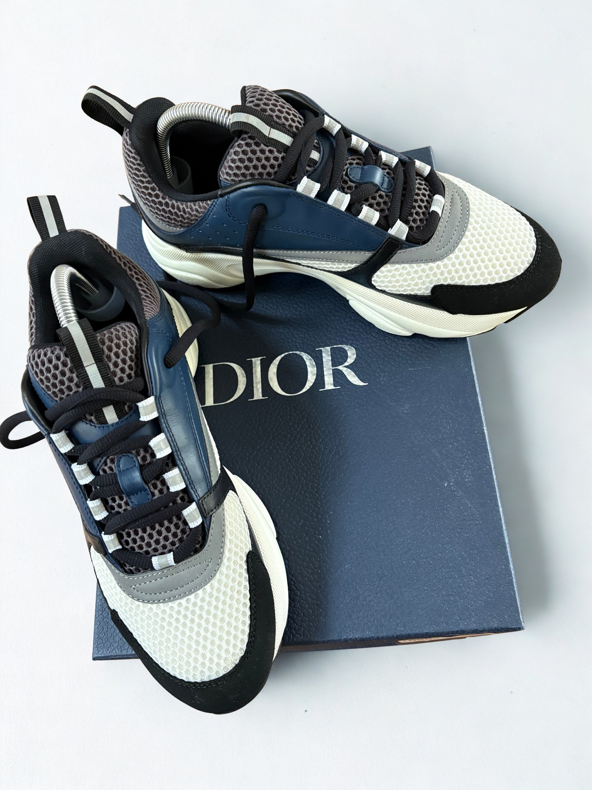 White & Blue Dior B22 Trainers -