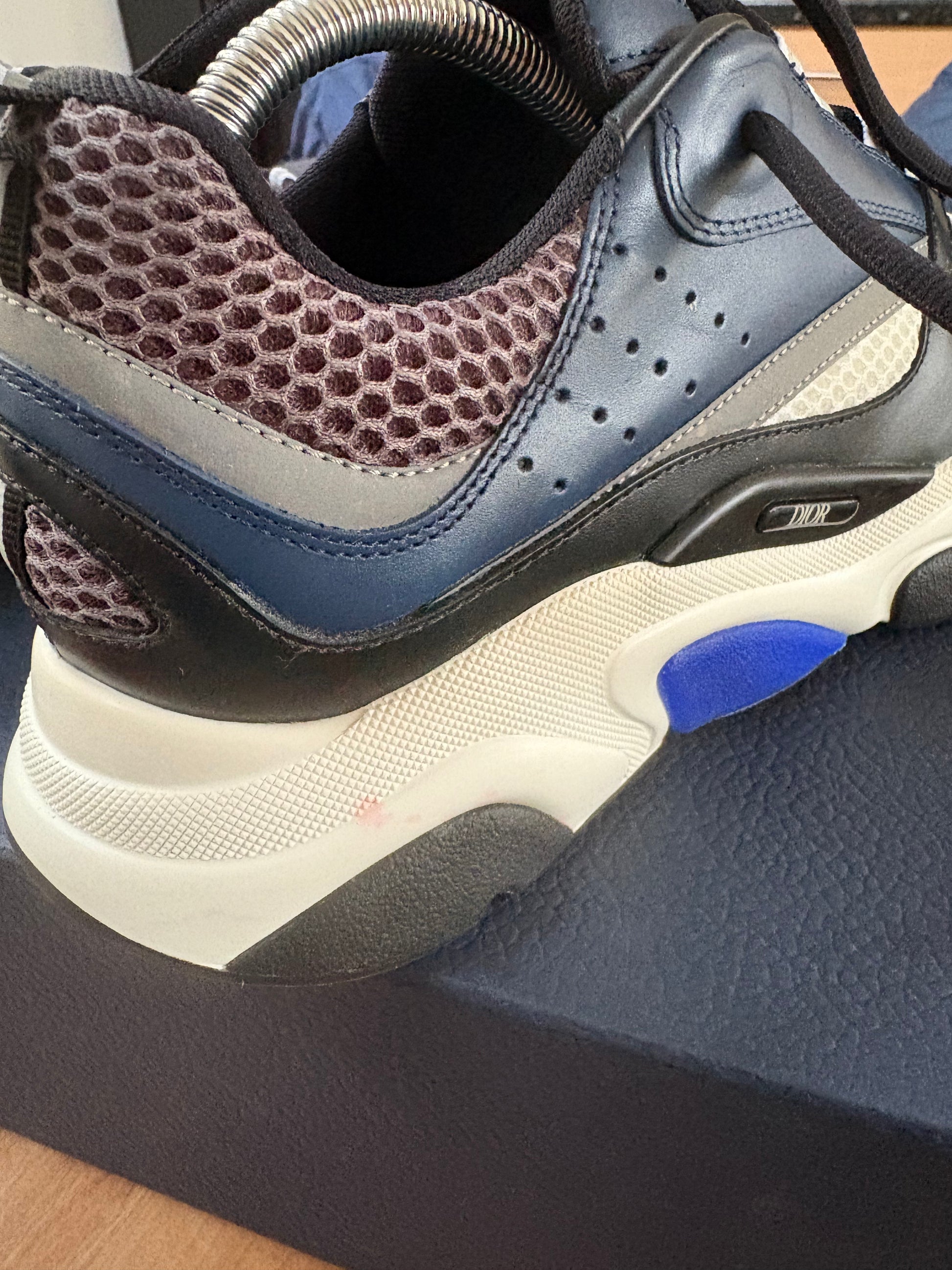 White & Blue Dior B22 Trainers -