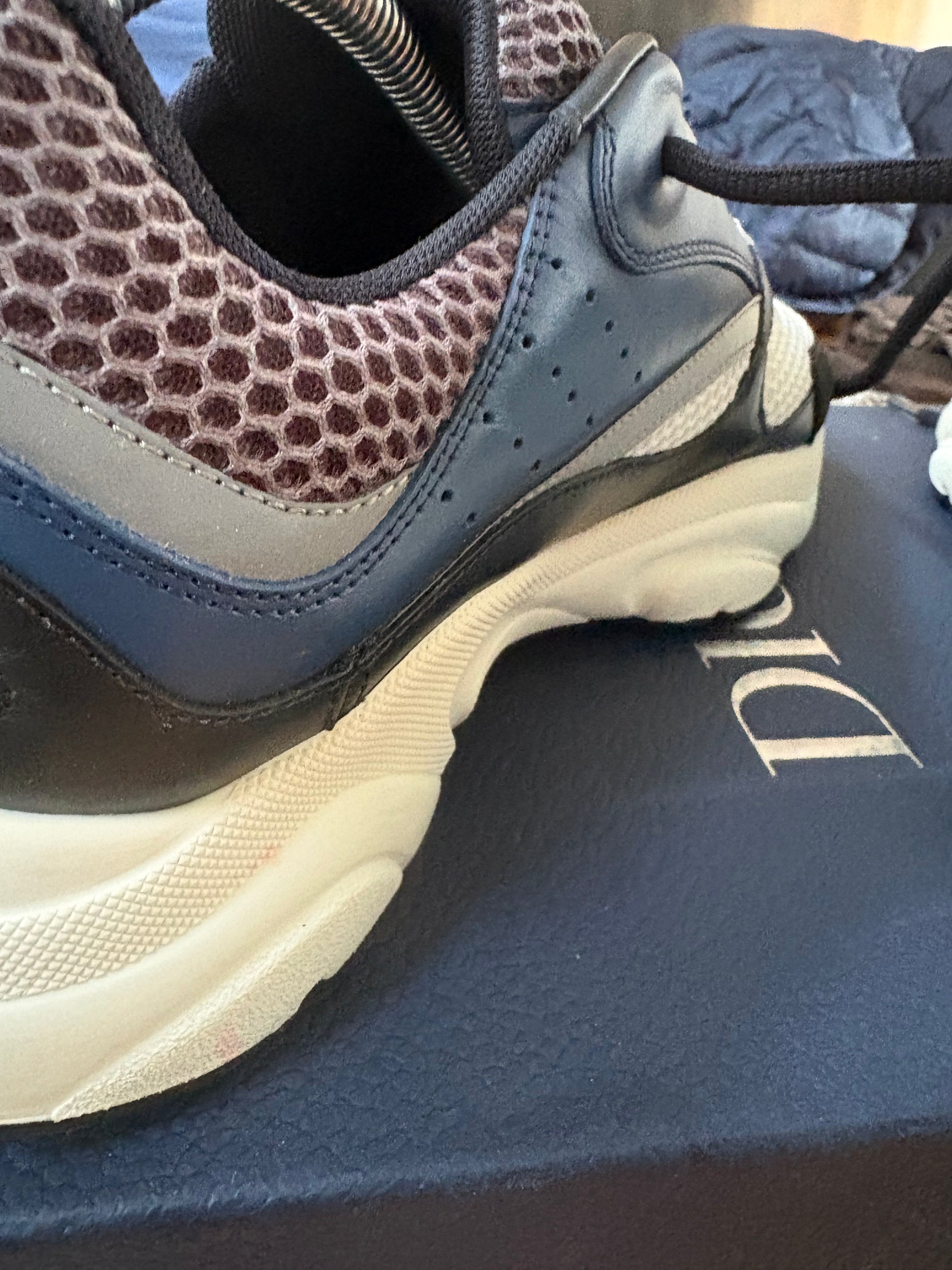 White & Blue Dior B22 Trainers -