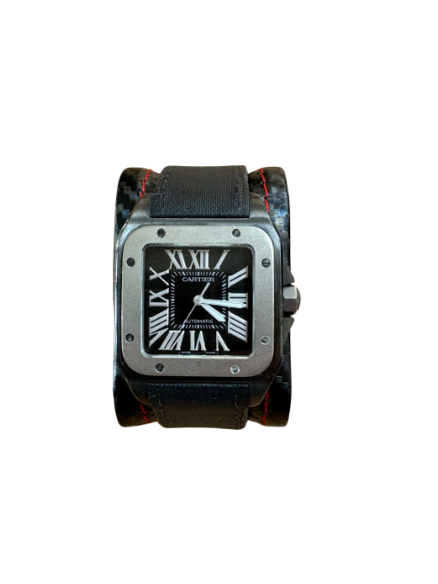 CARTIER Santos 100 MM Black Dial Automatic Mens Watch