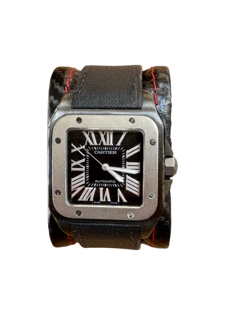 CARTIER Santos 100 MM Black Dial Automatic Mens Watch